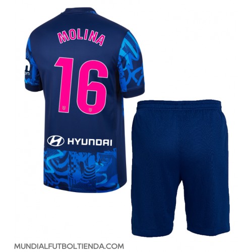 Camiseta Atletico Madrid Nahuel Molina #16 Tercera Equipación Replica 2024-25 para niños mangas cortas (+ Pantalones cortos)